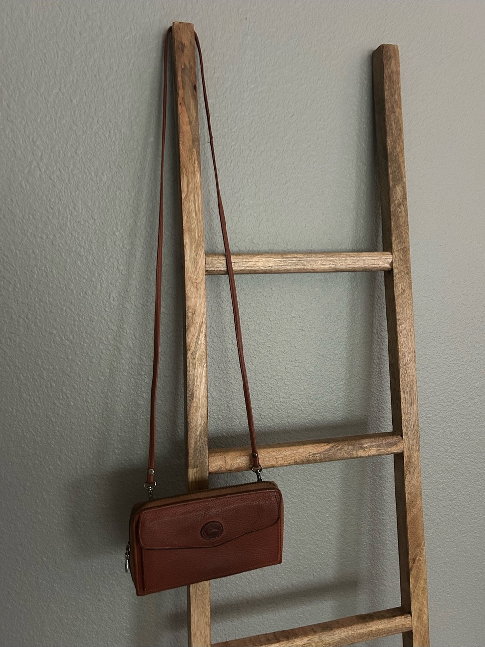 Vintage Dooney & Bourke Brown Leather Mini Shoulder Bag
